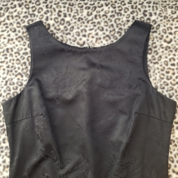 Y2K Forever 21 Little Black Dress, Floral Jacquard Cocktail Mini Dress, Size M - Picture 3 of 14